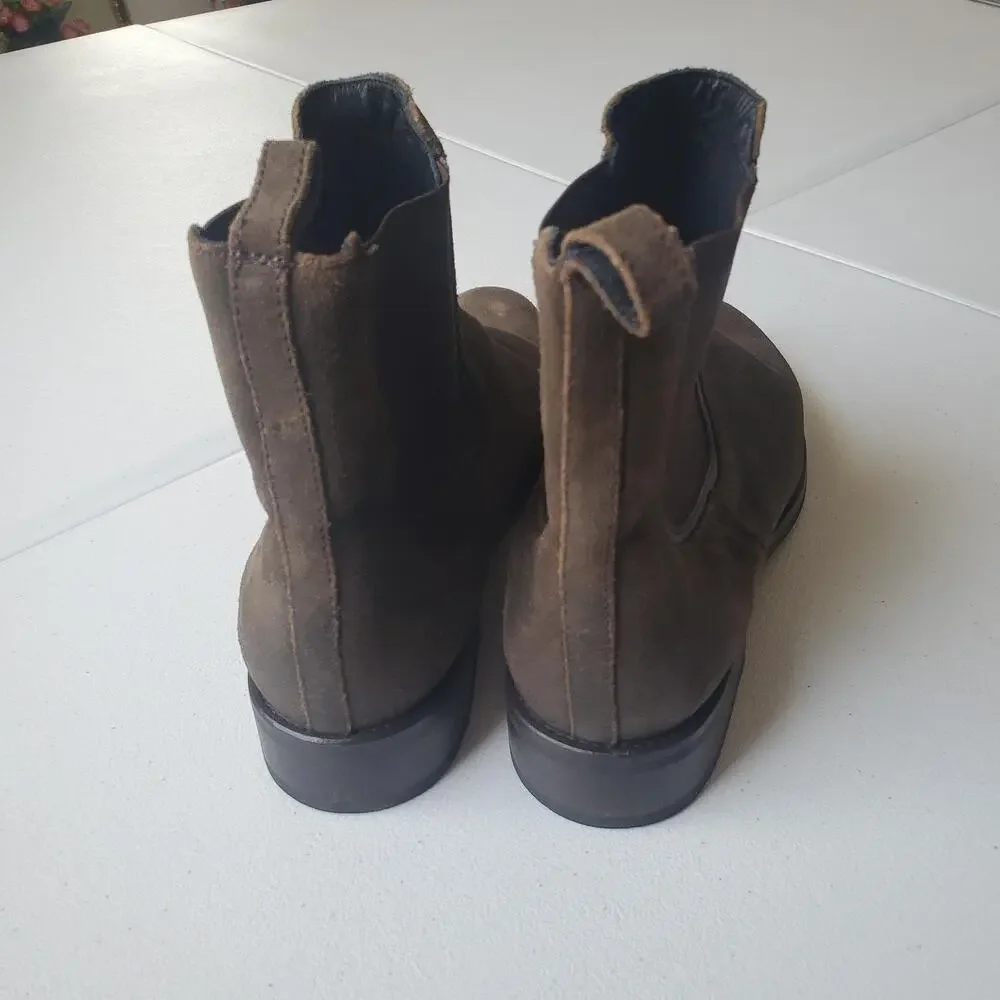 Thursday Boot Co Boots Womens Size 10.5 Brown Suede Chelsea Ankle Dress Casual